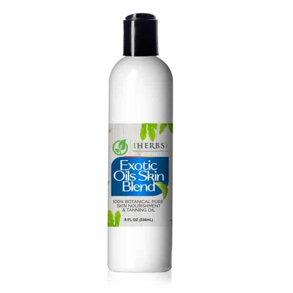If you are looking for a natural antioxidant and skin moisturizer that will prevent stretch marks and help protect your skin from the sun, 1Herbs' Exotic Oils Skin Blend is a perfect choice for you