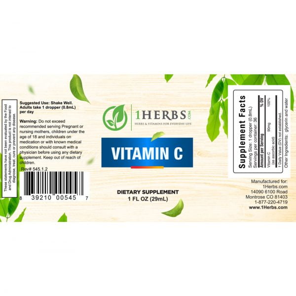 Vitamin C (Ascorbic Acid) should be shaken before taken in the case of a liquid supplement like those at 1Herbs.com